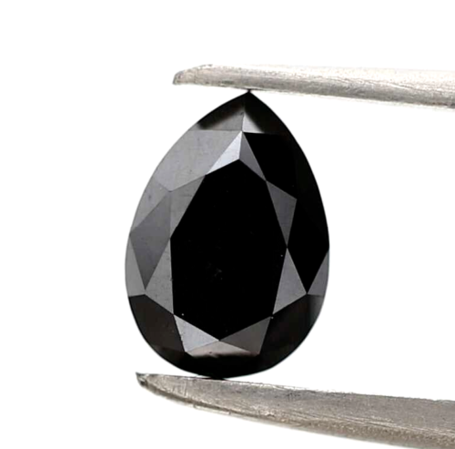 0.93 ct Pear Black Natural Loose Diamond for Ring